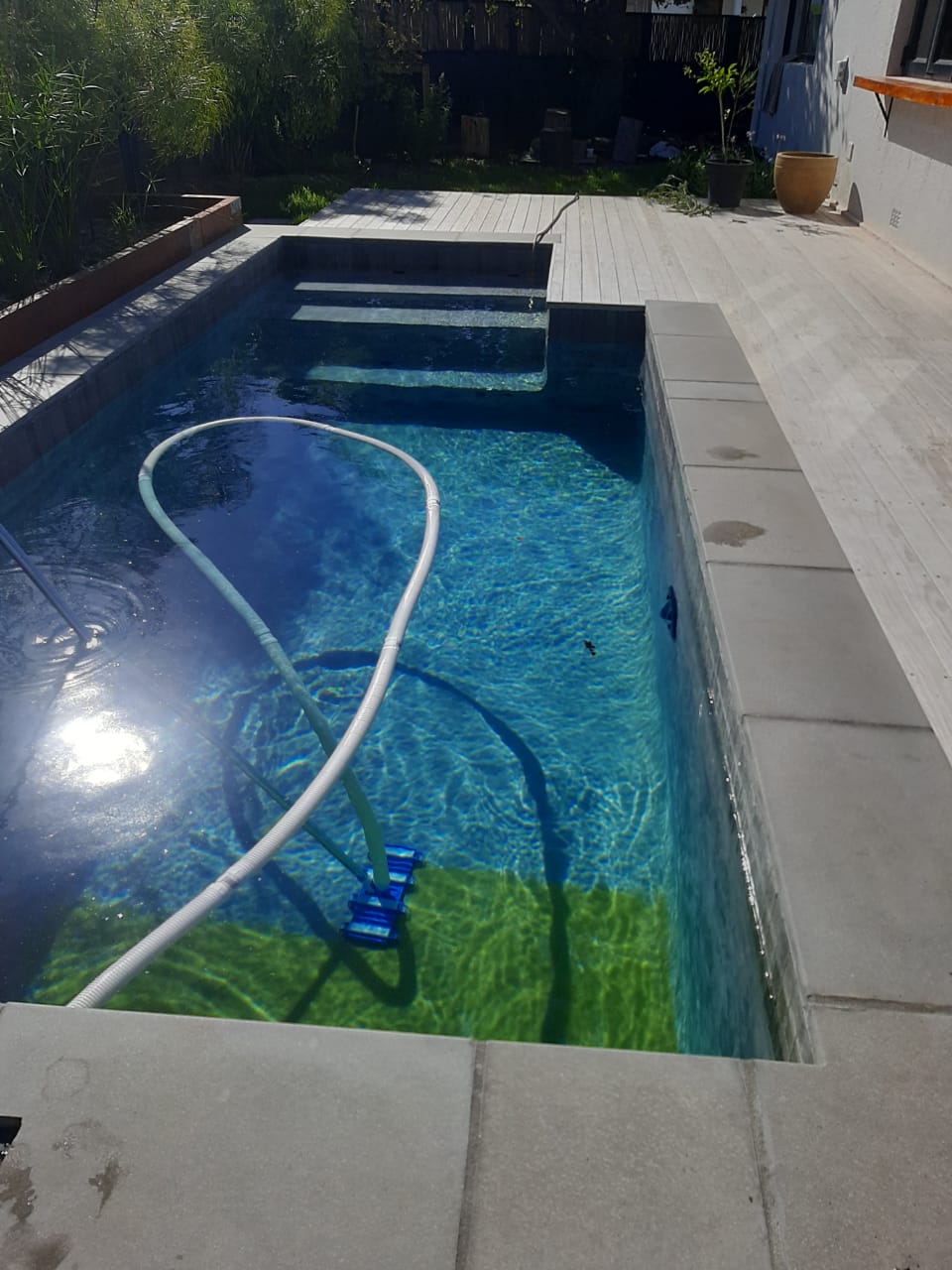 Pool Cleaning - Before and After Comparison